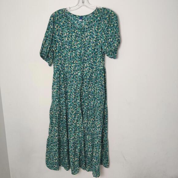 Old Navy Dresses & Skirts - Old Navy Women's Floral Tiered Maxi Dress Size Medium Cotton Blend Bohemian